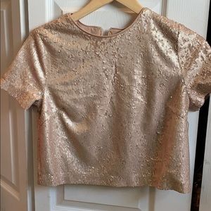 Cropped sequin top